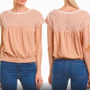Free People Georgia bubble tip embroidered small